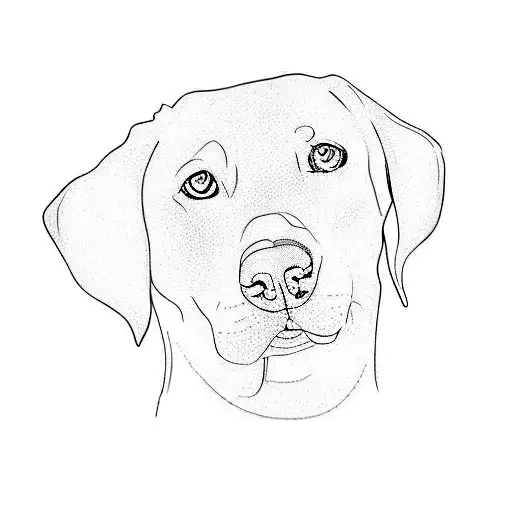 a black labrador retriever tattoo design idea