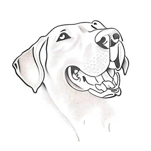 a black labrador retriever tattoo design idea