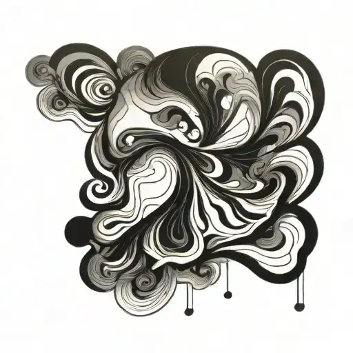 abstract suminagashi blackout wrist  tattoo design idea