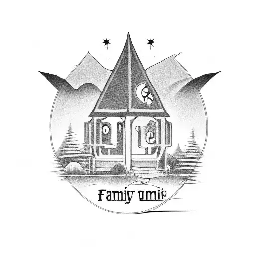 represented a family my wife and son with a draw classic tattoo design idea