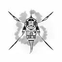 attack drone fire rocket tattoo design idea