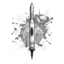 attack drone fire rocket tattoo design idea