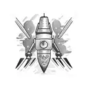 attack drone fire rocket tattoo design idea