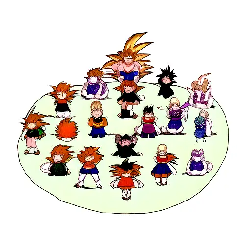 Gohan, Goku, Vegeta, trunks, Frieza, super Saiyan, dragon balls tattoo design idea