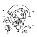 balloons tattoo design idea