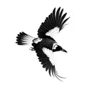 a magpie tattoo design idea