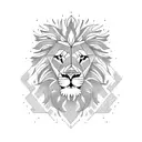 lion with fire tattoo design idea