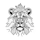 lion with fire tattoo design idea