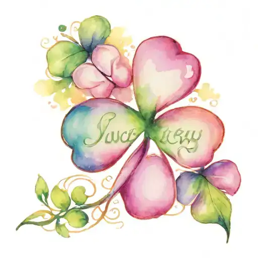 5 leaf clover with the word 'lucky' incorporated tattoo design idea