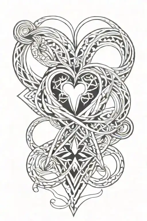 Infinity Symbol with heart tattoo design idea
