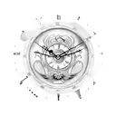 clock within libra sign tattoo design idea