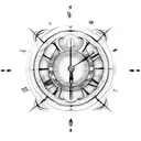 clock within libra sign tattoo design idea