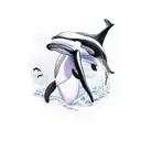 killer whale tattoo design idea