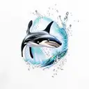 killer whale tattoo design idea