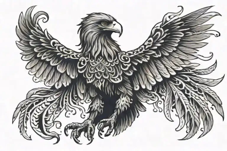 black eagle fighting besiktas tattoo design idea