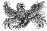 black eagle fighting besiktas tattoo design idea