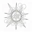 "CHOSEN ONE" SPELLED OUT WORDS ONLY AND OVERLAPPED USING THE O FROM CHOSEN FOR THE O IN ONE tattoo design idea