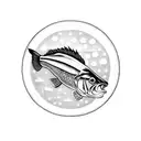 largemouth bass jumping out of the water and the moon is a clock reflecting off the water tattoo design idea