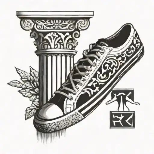 Greek columns and sneakers  tattoo design idea