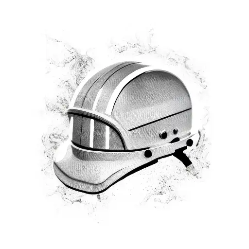 Black and white fire helmet with the numbers 122 tattoo design idea