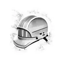 Black and white fire helmet with the numbers 122 tattoo design idea