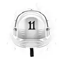 Black and white fire helmet with the numbers 122 tattoo design idea