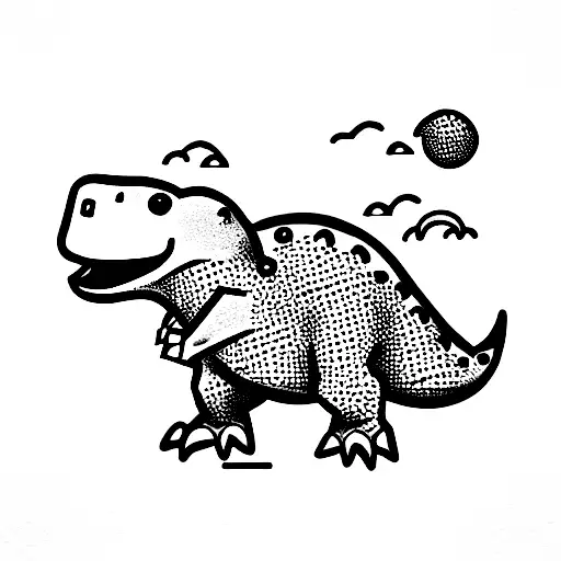 Cute Dinosaurs tattoo design idea