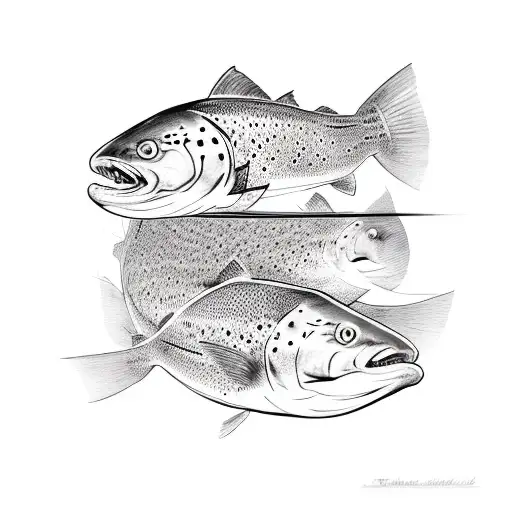 trout death date tattoo design idea