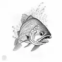 trout outline tattoo design idea