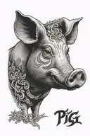 pig face made tattoo design idea