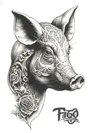 pig face made tattoo design idea