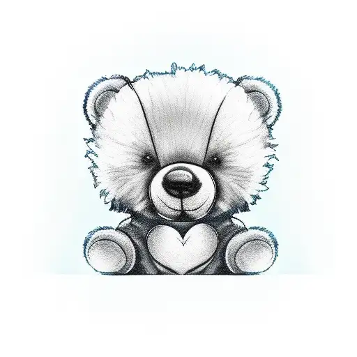 Cute Teddy Bear Tattoo Design