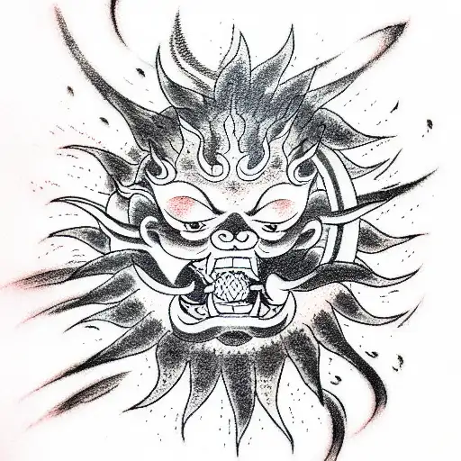 god sun nika one piece tattoo design idea