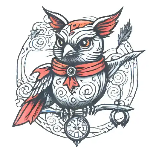 cardinal voodoo doll tattoo design idea