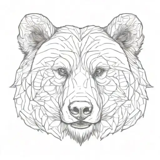 Head of brown bears, looking to me  tattoo design idea