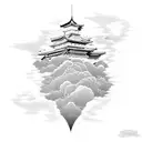 nubes japonesas  tattoo design idea