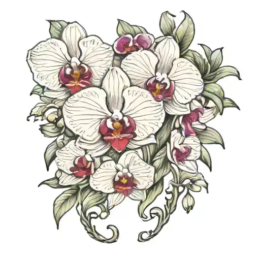 Phalaenopsis orchids with 1985  tattoo design idea