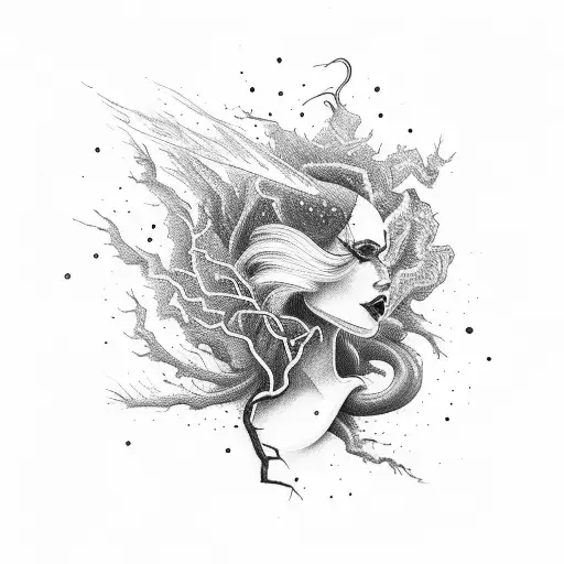 tornado with lightning tattoo design idea