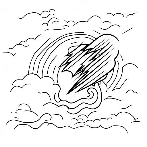 tornado with lightning tattoo design idea