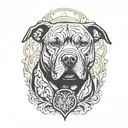 heart  pitbull lighting bold rich 1911  tattoo design idea