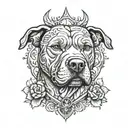 heart  pitbull lighting bold rich 1911  tattoo design idea