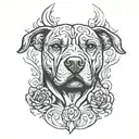 heart  pitbull lighting bold rich 1911  tattoo design idea