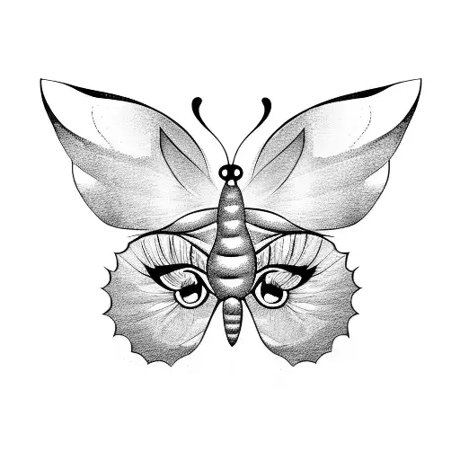 butterfly with eyes tattoo design idea