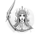 Gwyndolin from Dark Souls posing as Lady Justice  tattoo design idea
