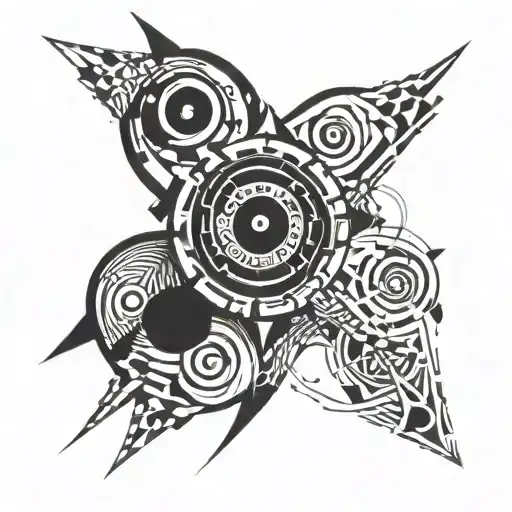 inception spinning top with Morse code of "Time" encircling the top tattoo design idea