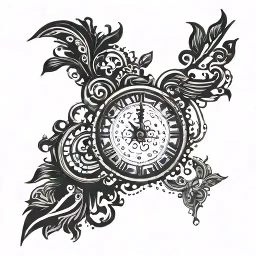 inception top with Morse code "time waits for no one" circling the tatoo  tattoo design idea
