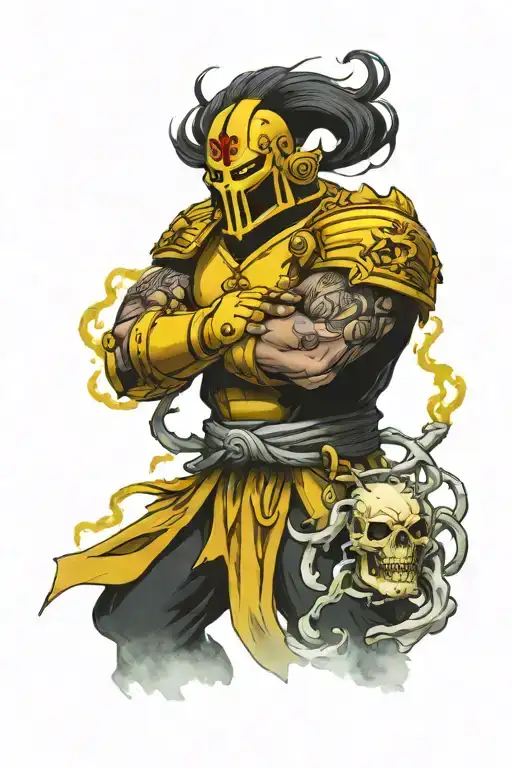 warhammer imperial fist holding lightning tattoo design idea