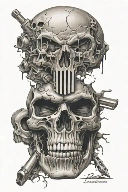 punisher skull art work tattoo tattoo design idea