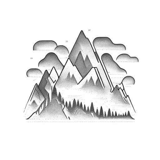 Electrician's tools surrounded by a mountain landscape tattoo design idea