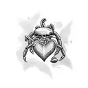 heart and scorpion tattoo design idea